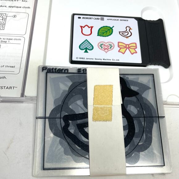 Janome Memory Card 10 Appliqué Series 1992 For Janome 8000 Includes Templates - Picture 3 of 16